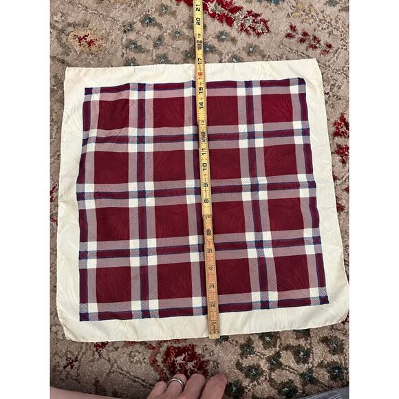 Vintage Polo by Ralph Lauren Blue & Red Plaid 100% Silk Square Scarf Set of 2 - Picture 10 of 11